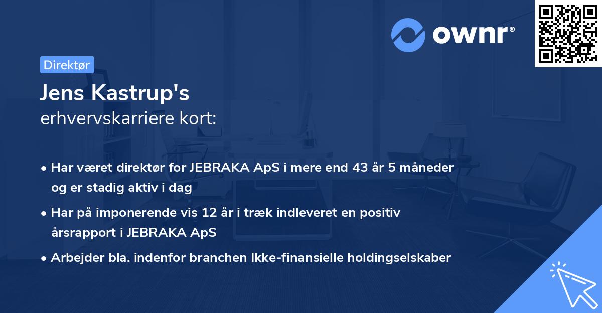 Jens Kastrup's erhvervskarriere kort
