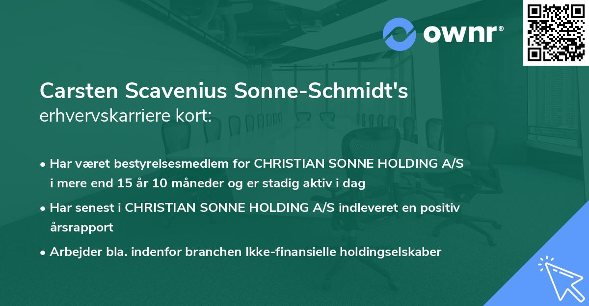 Carsten Scavenius Sonne-Schmidt's erhvervskarriere kort