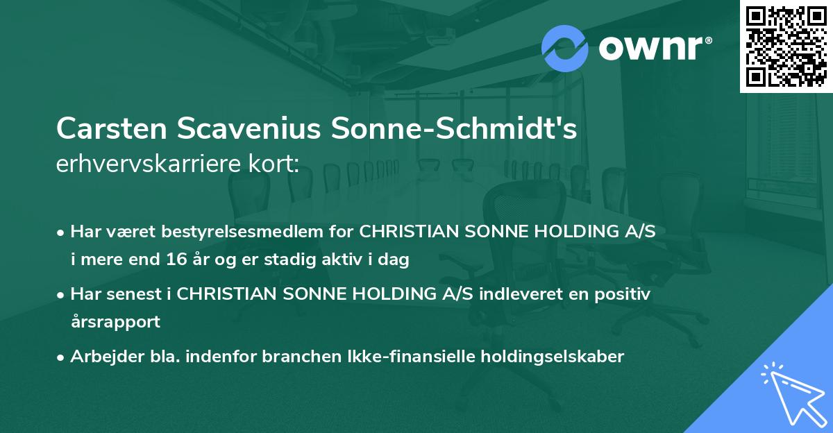 Carsten Scavenius Sonne-Schmidt's erhvervskarriere kort