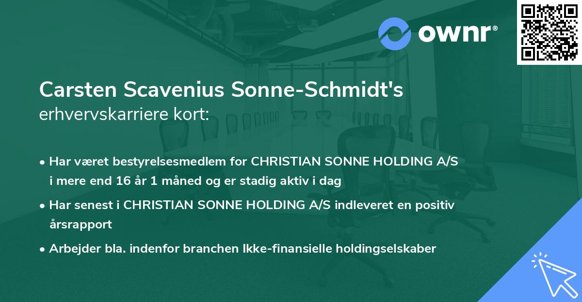 Carsten Scavenius Sonne-Schmidt's erhvervskarriere kort