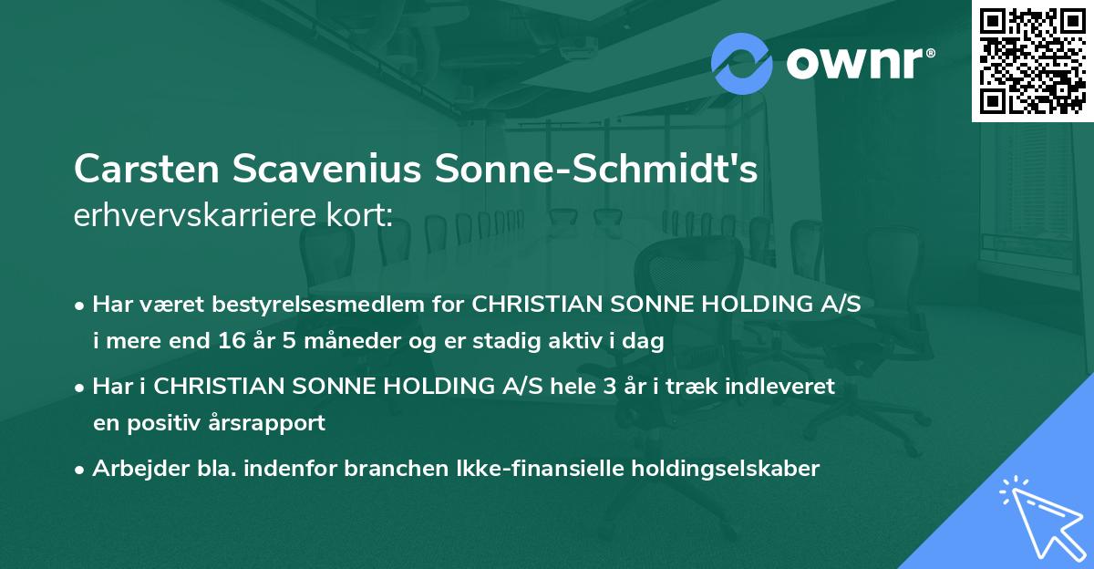 Carsten Scavenius Sonne-Schmidt's erhvervskarriere kort