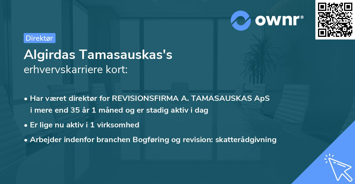 Algirdas Tamasauskas's erhvervskarriere kort