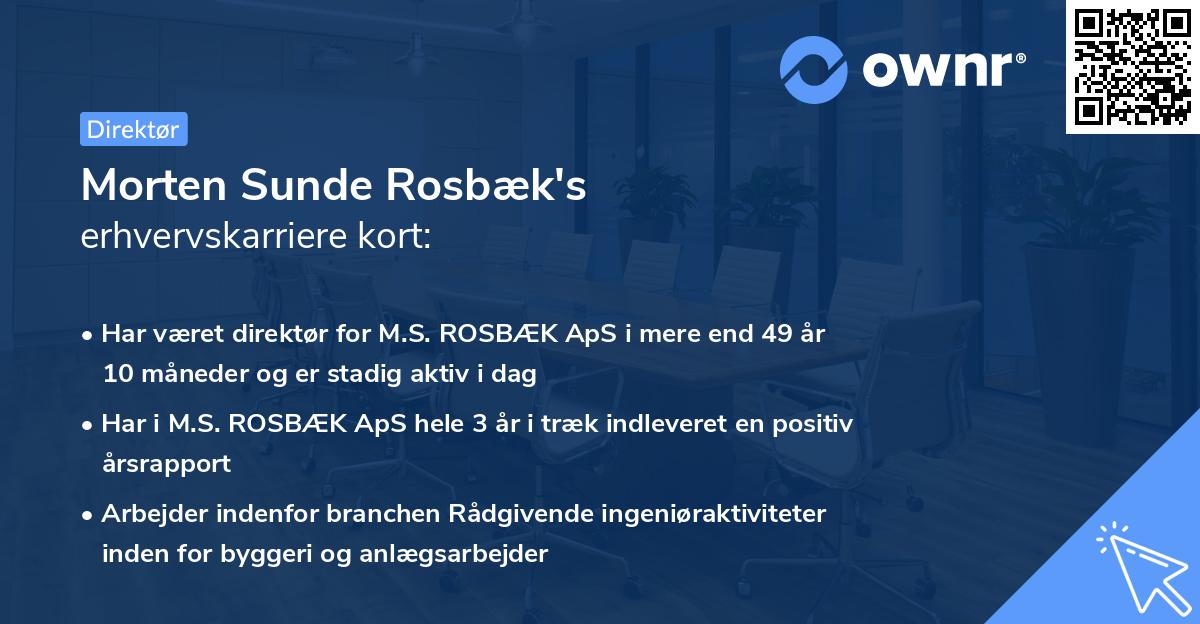 Morten Sunde Rosbæk's erhvervskarriere kort