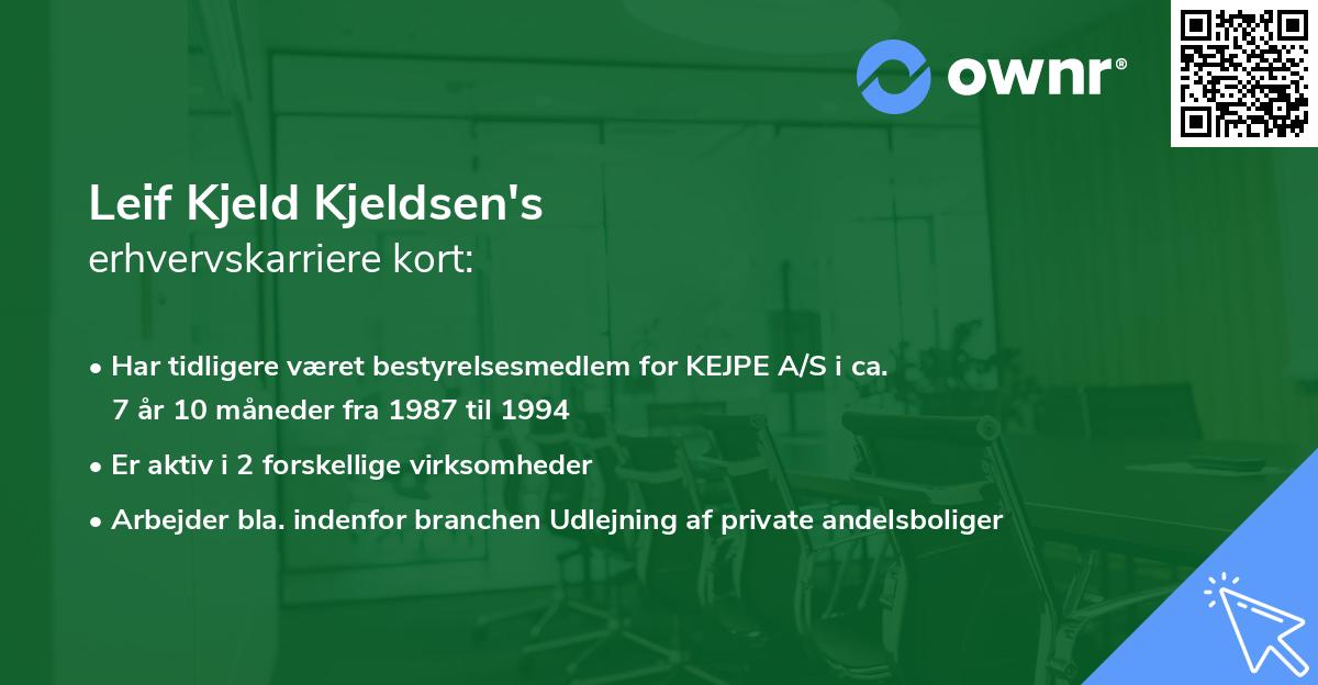 Leif Kjeld Kjeldsen's erhvervskarriere kort