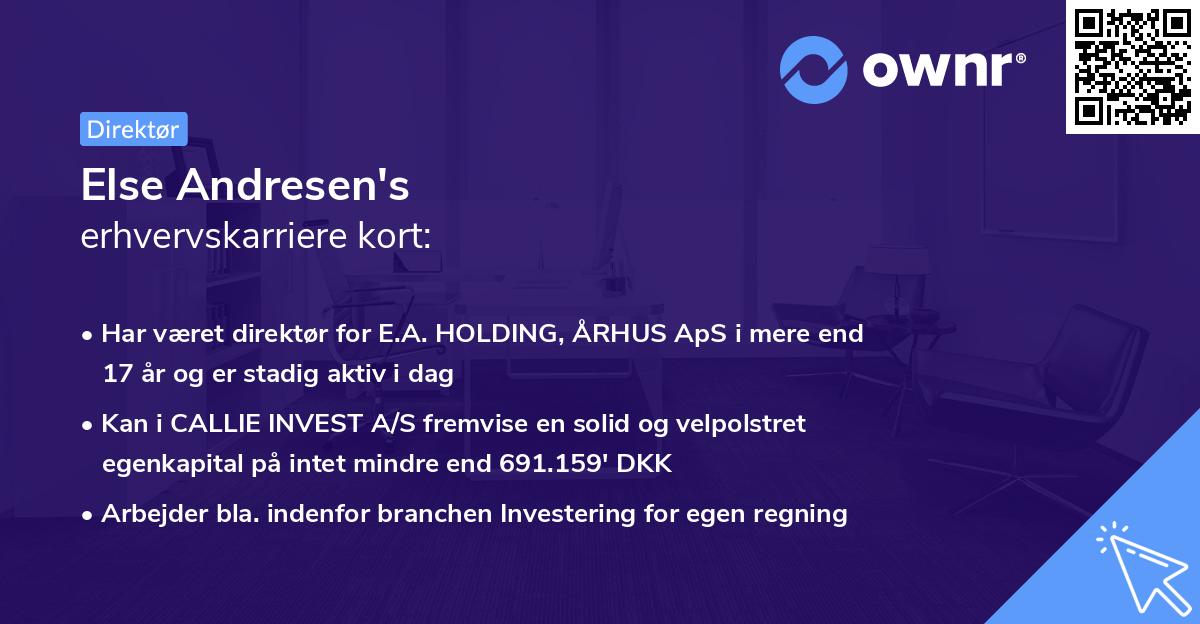 Else Andresen's erhvervskarriere kort