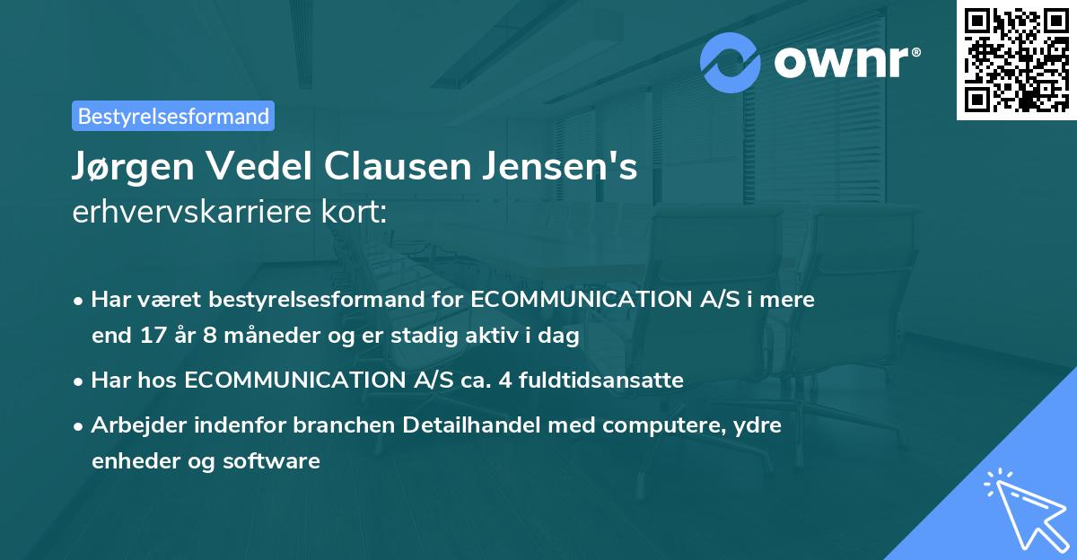 Jørgen Vedel Clausen Jensen's erhvervskarriere kort