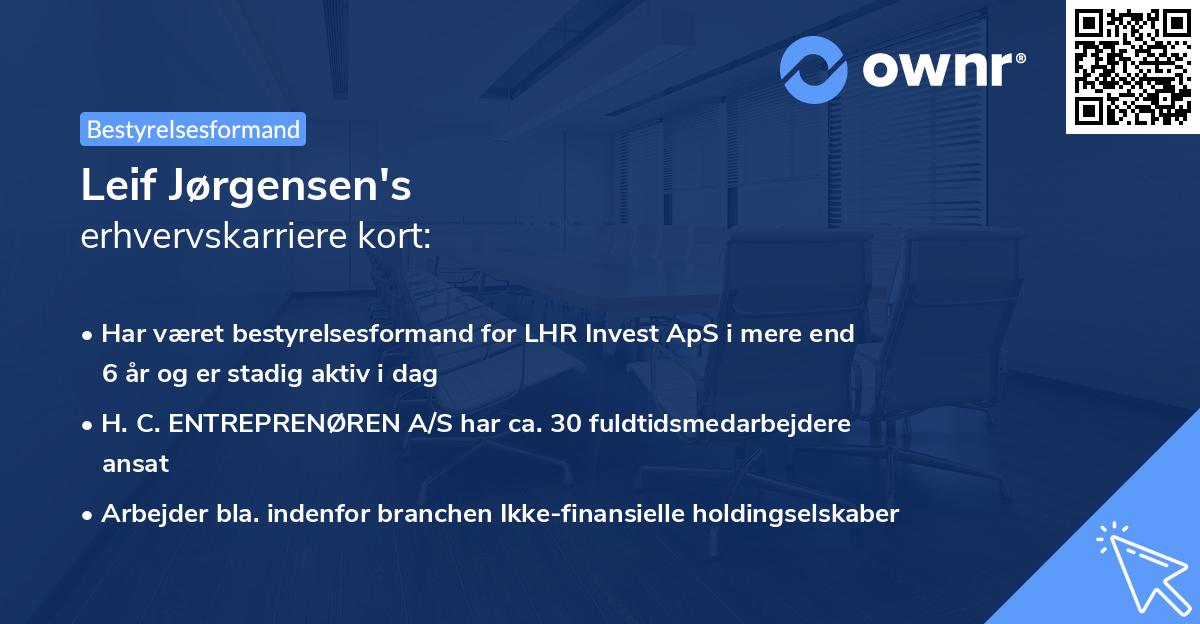 Leif Jørgensen's erhvervskarriere kort