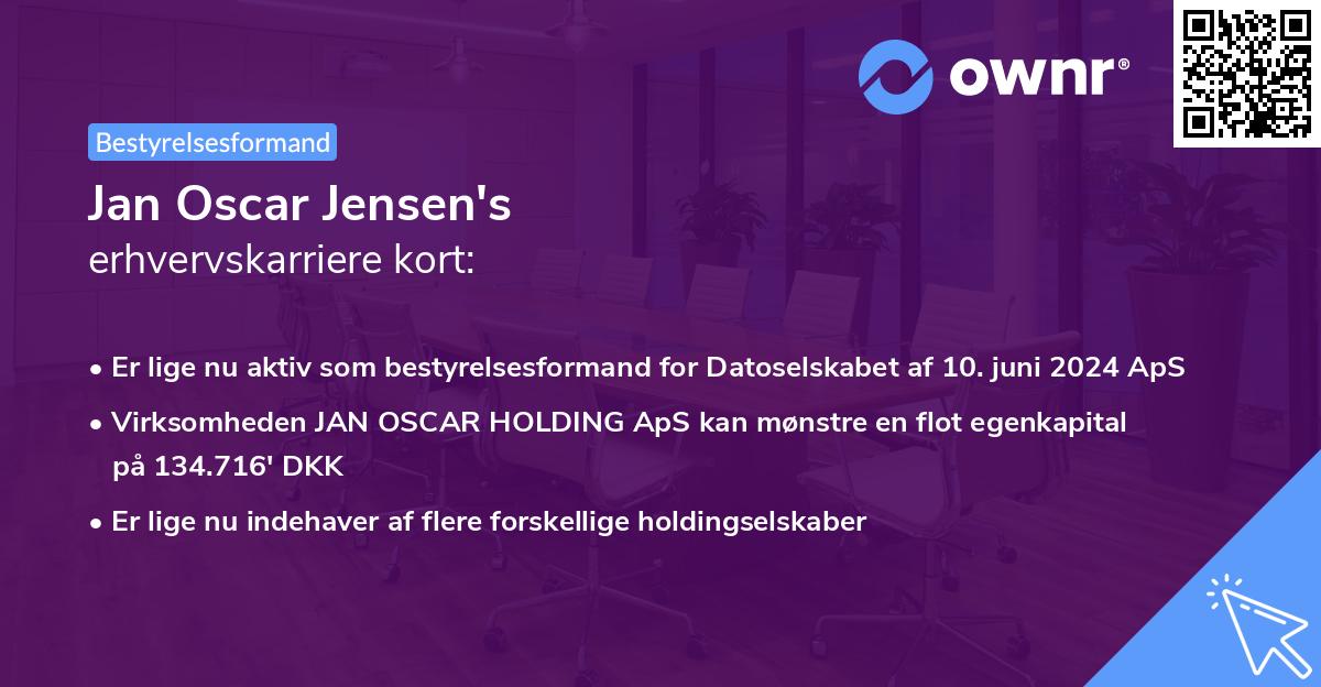 Jan Oscar Jensen's erhvervskarriere kort