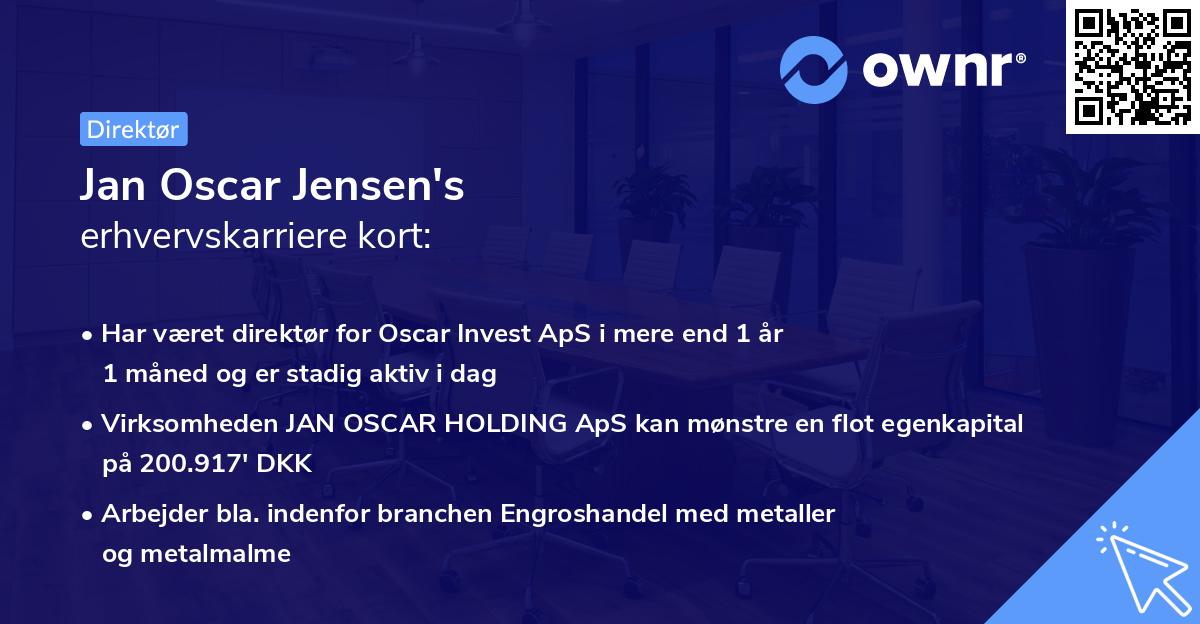 Jan Oscar Jensen's erhvervskarriere kort