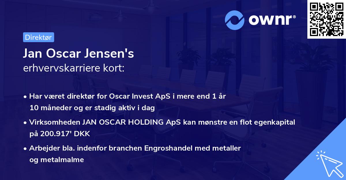 Jan Oscar Jensen's erhvervskarriere kort
