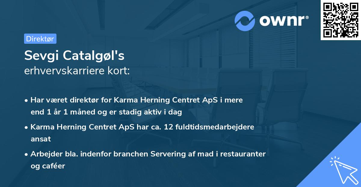 Sevgi Catalgøl's erhvervskarriere kort