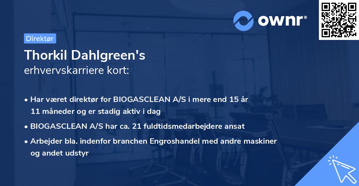 Thorkil Dahlgreen's erhvervskarriere kort