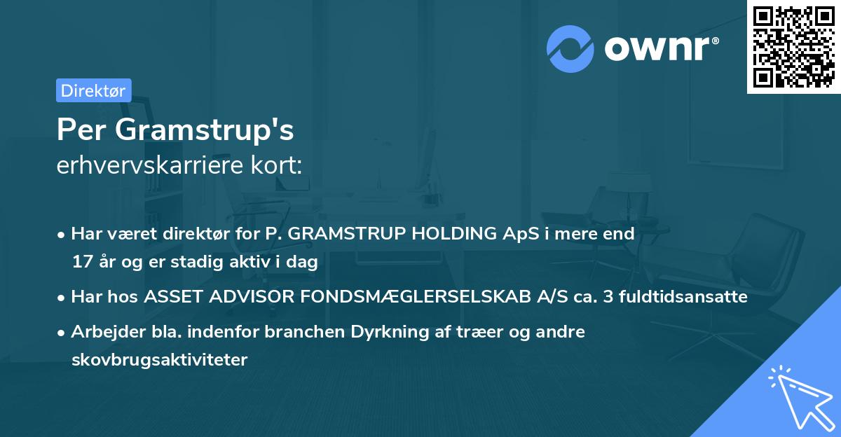Per Gramstrup's erhvervskarriere kort