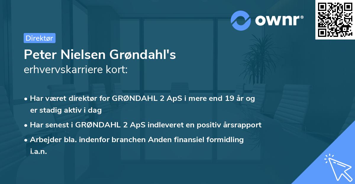 Peter Nielsen Grøndahl's erhvervskarriere kort