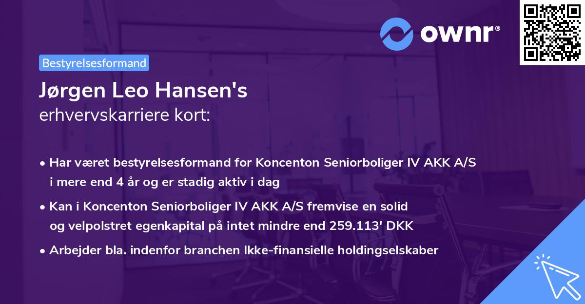 Jørgen Leo Hansen's erhvervskarriere kort