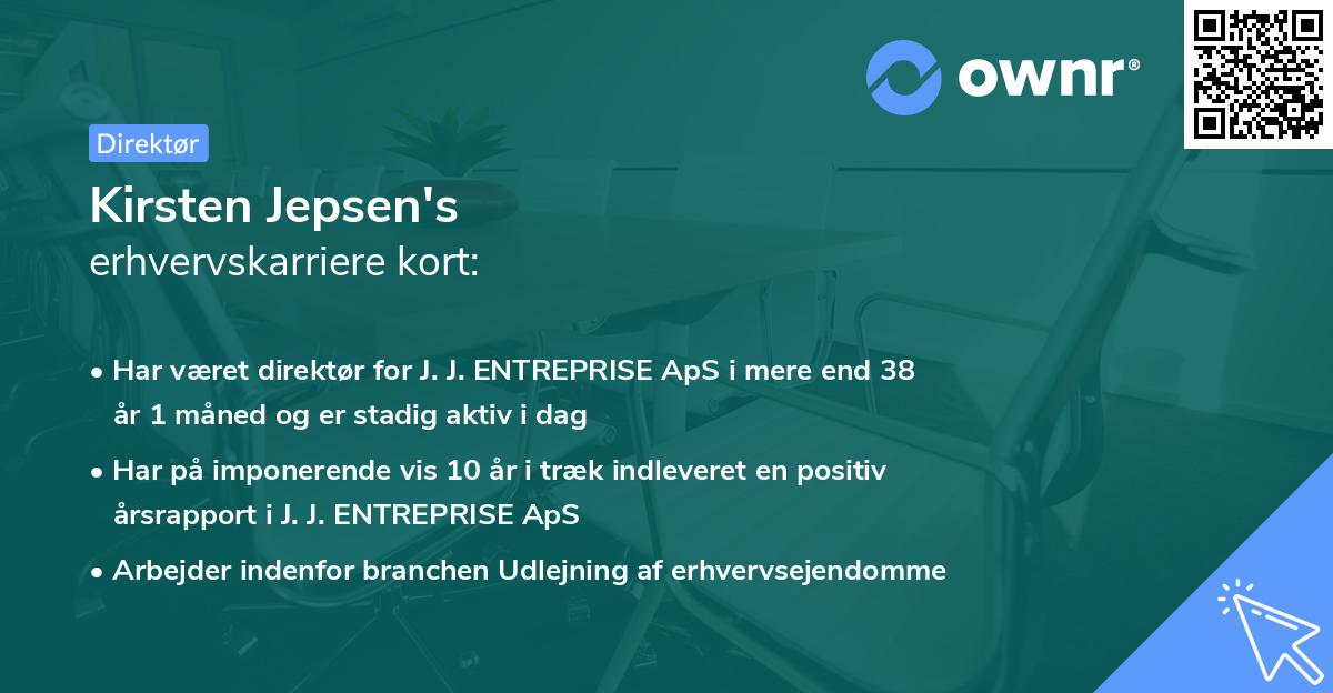 Kirsten Jepsen's erhvervskarriere kort