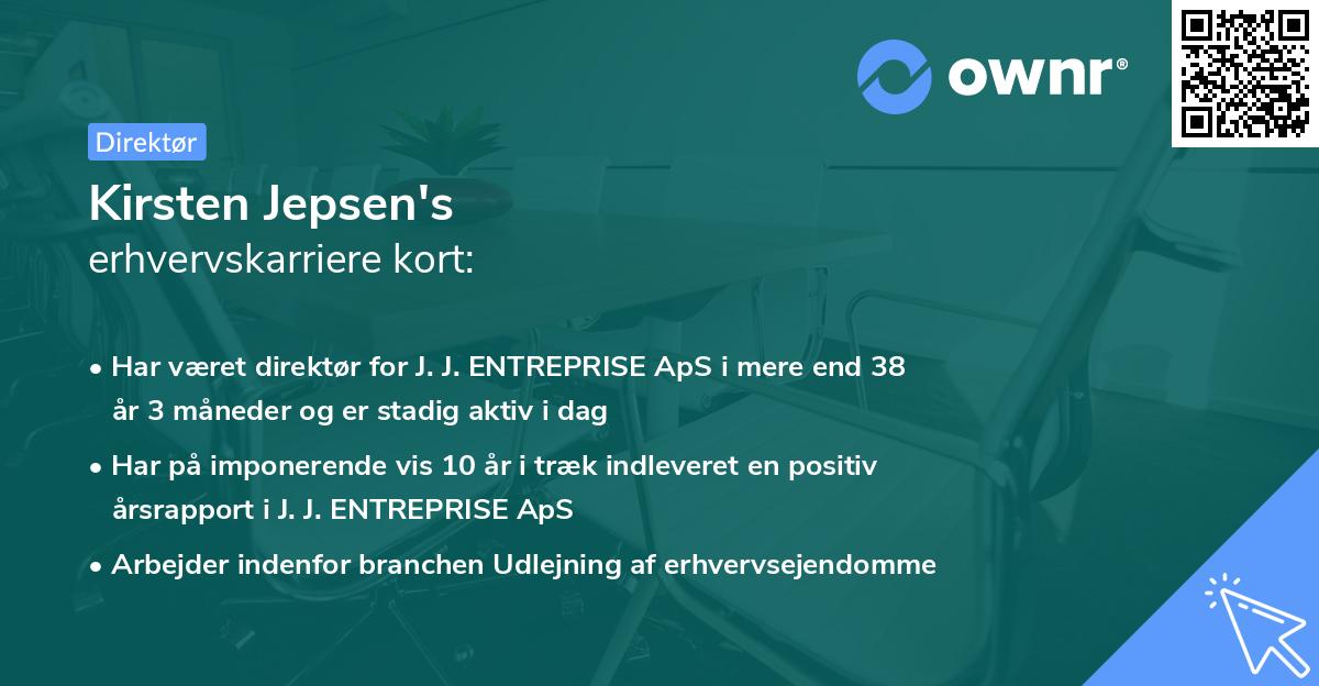 Kirsten Jepsen's erhvervskarriere kort