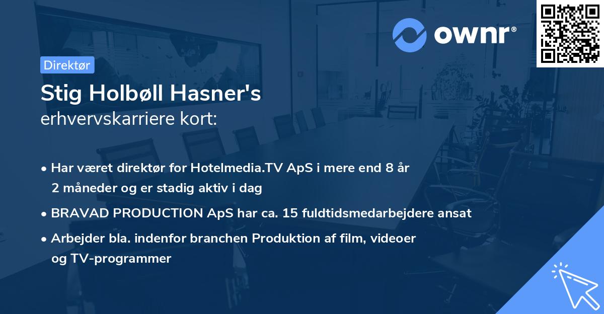 Stig Holbøll Hasner's erhvervskarriere kort