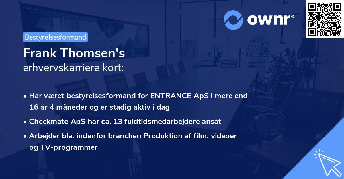 Frank Thomsen's erhvervskarriere kort