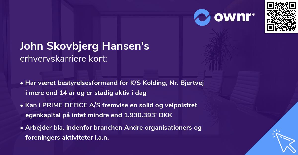 John Skovbjerg Hansen's erhvervskarriere kort