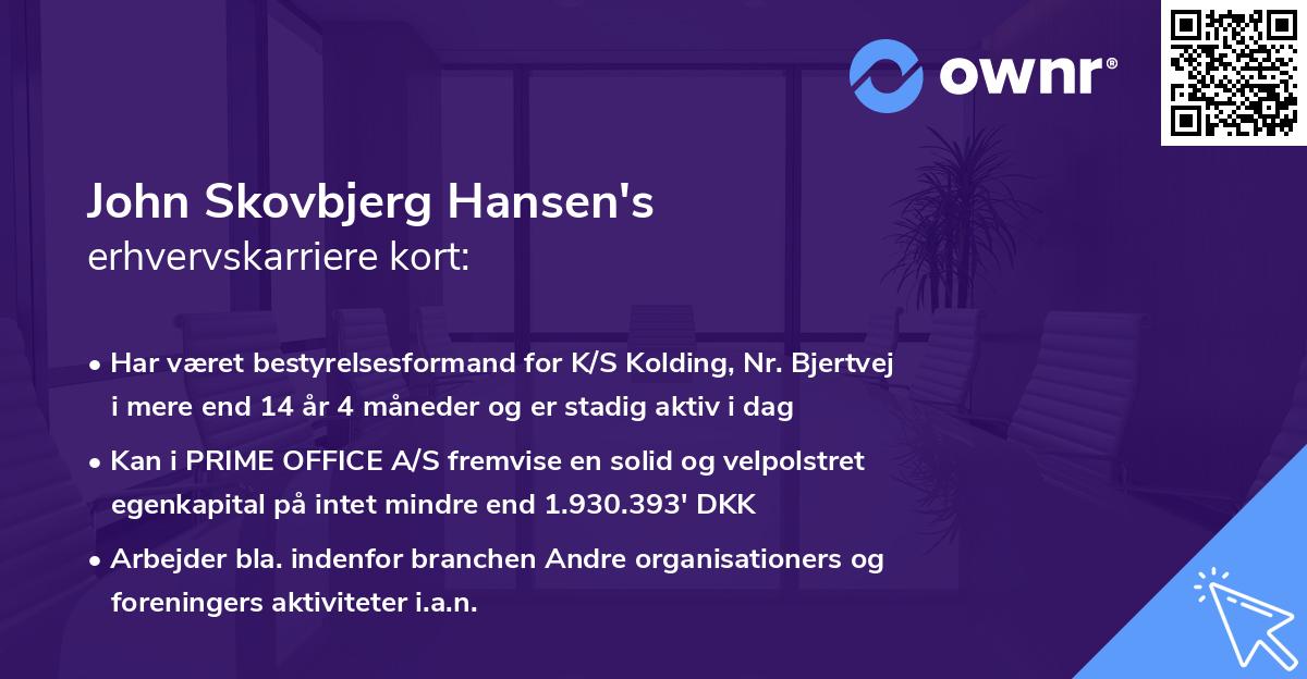John Skovbjerg Hansen's erhvervskarriere kort