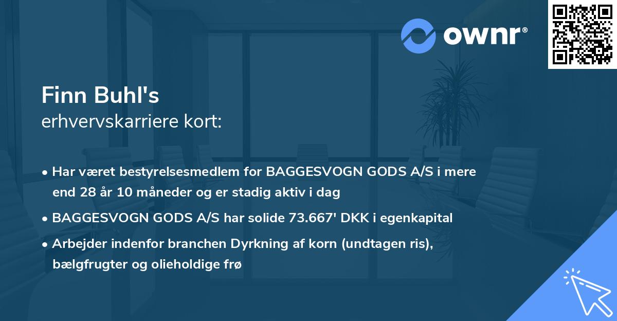 Finn Buhl's erhvervskarriere kort