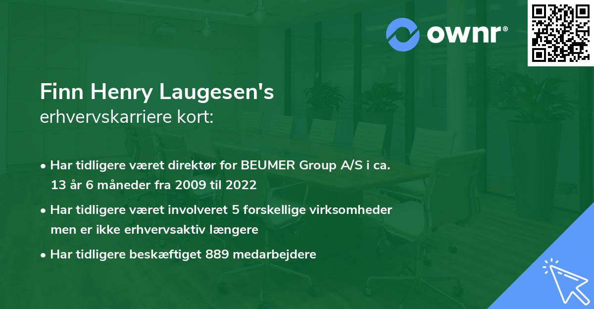 Finn Henry Laugesen's erhvervskarriere kort