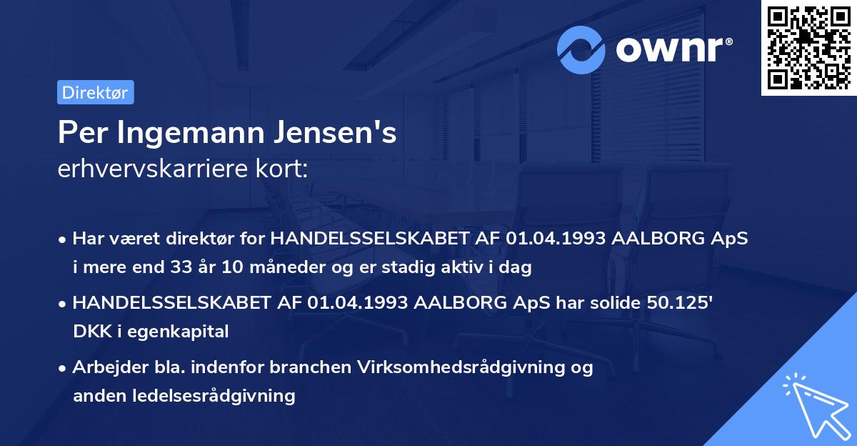 Per Ingemann Jensen's erhvervskarriere kort