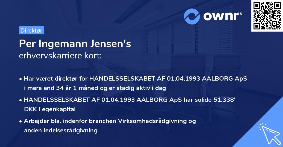Per Ingemann Jensen's erhvervskarriere kort
