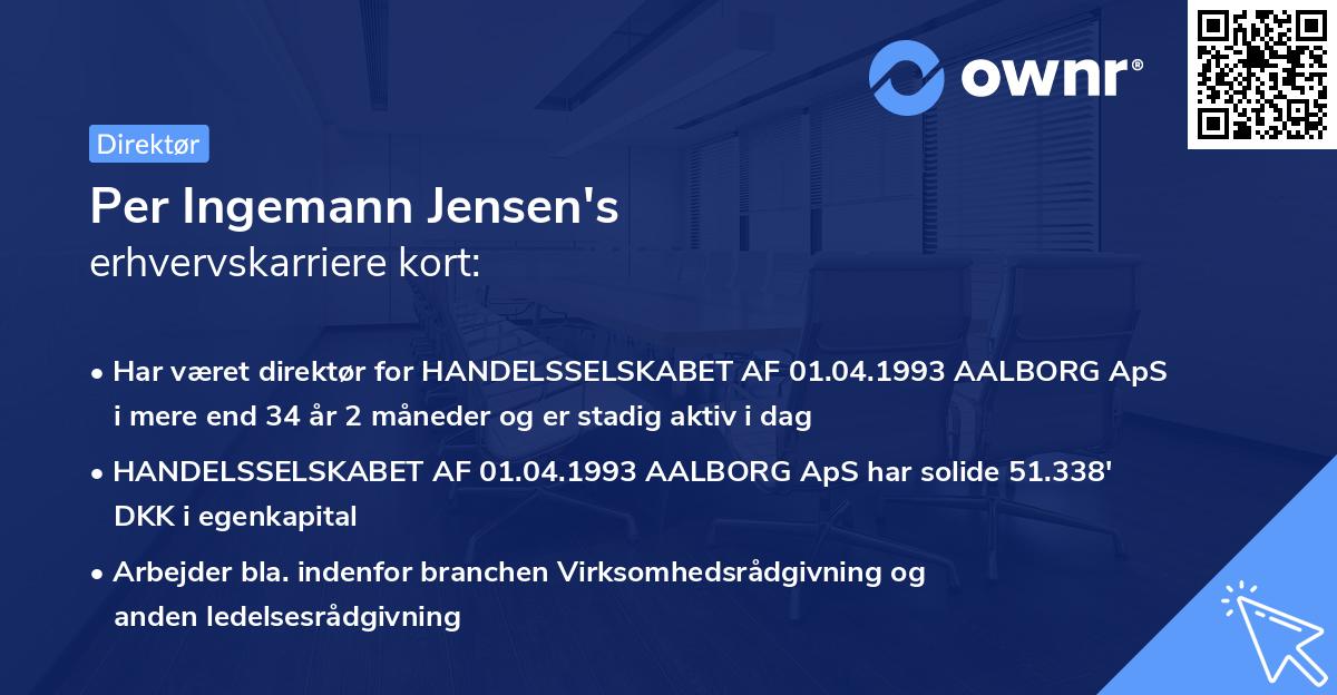 Per Ingemann Jensen's erhvervskarriere kort