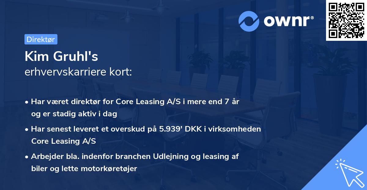Kim Gruhl's erhvervskarriere kort