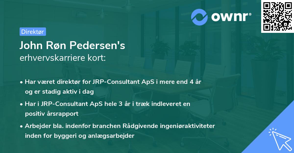 John Røn Pedersen's erhvervskarriere kort