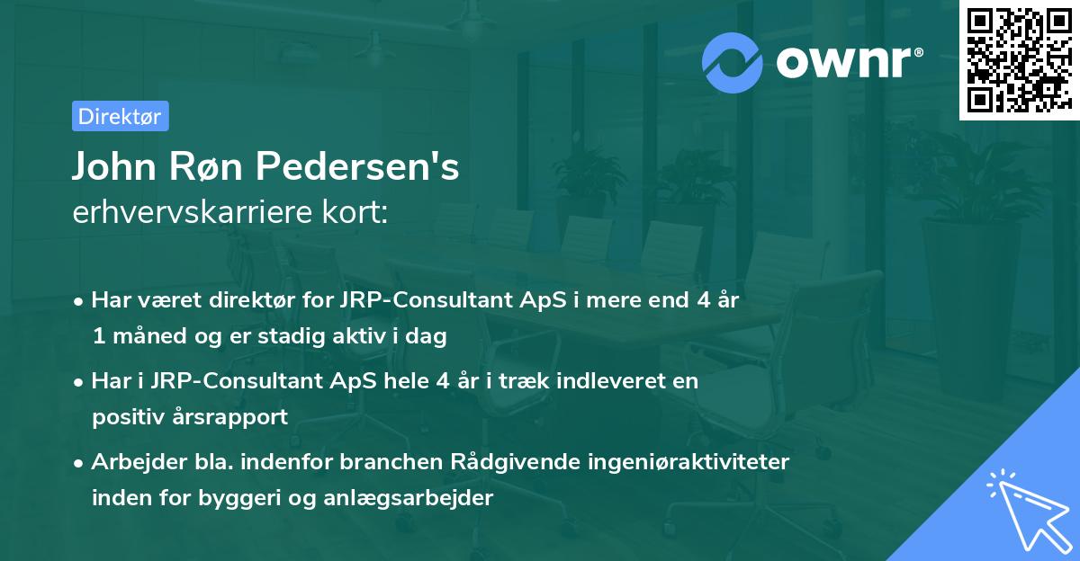 John Røn Pedersen's erhvervskarriere kort
