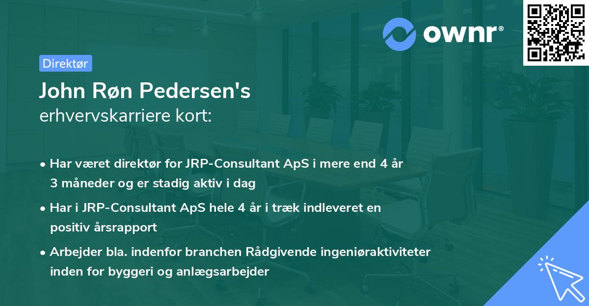 John Røn Pedersen's erhvervskarriere kort