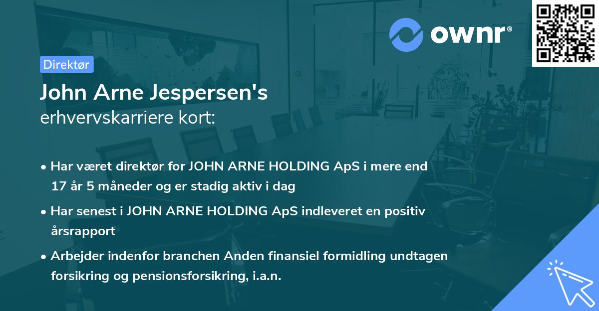 John Arne Jespersen's erhvervskarriere kort