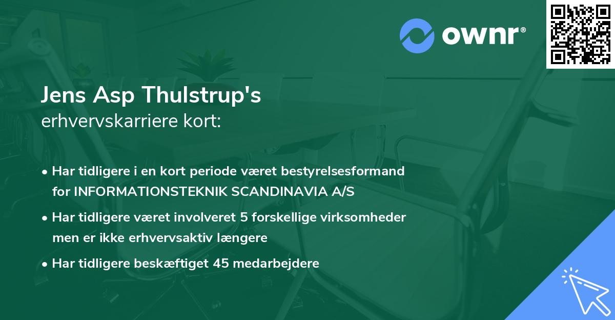 Jens Asp Thulstrup's erhvervskarriere kort