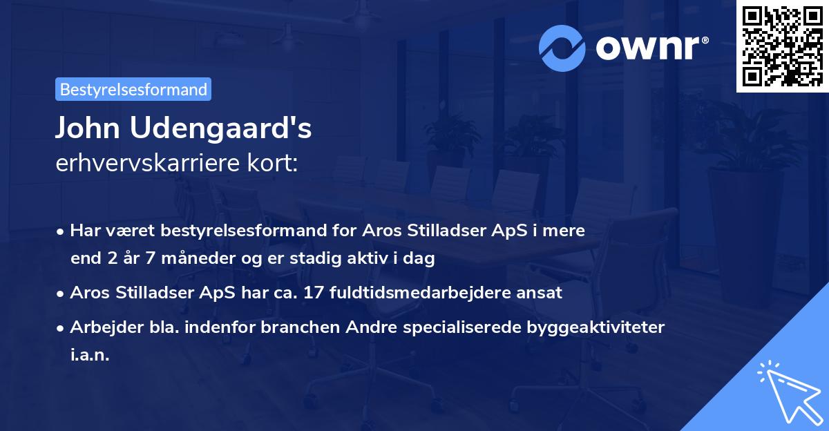 John Udengaard's erhvervskarriere kort