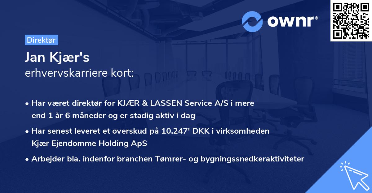 Jan Kjær's erhvervskarriere kort