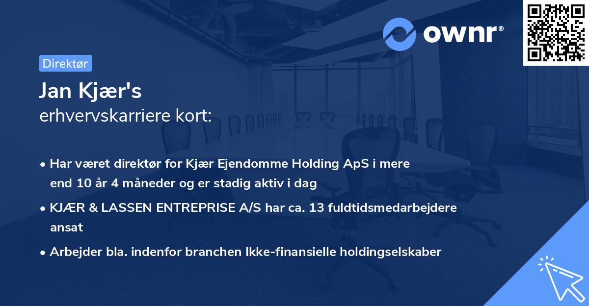 Jan Kjær's erhvervskarriere kort