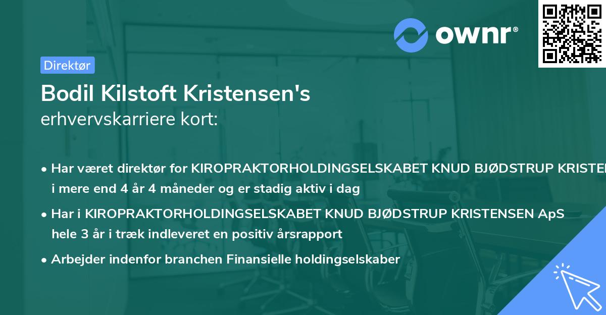 Bodil Kilstoft Kristensen's erhvervskarriere kort