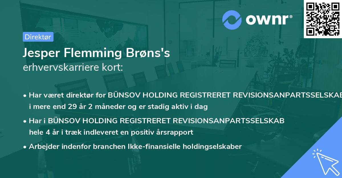 Jesper Flemming Brøns's erhvervskarriere kort