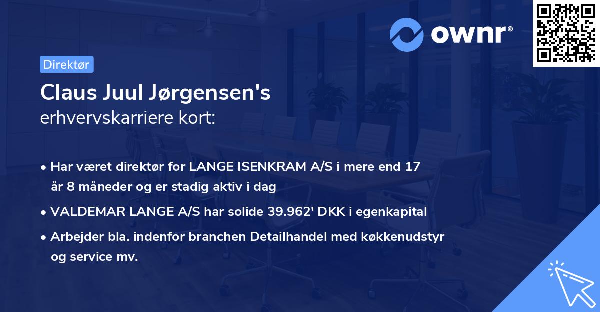 Claus Juul Jørgensen's erhvervskarriere kort