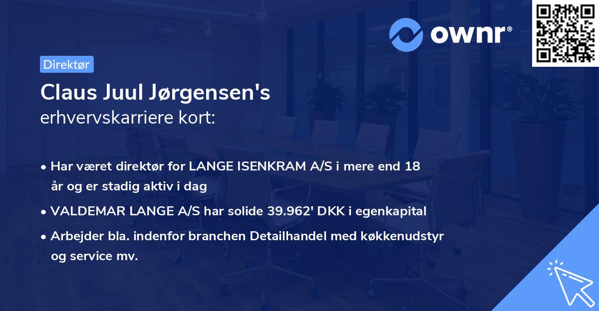 Claus Juul Jørgensen's erhvervskarriere kort