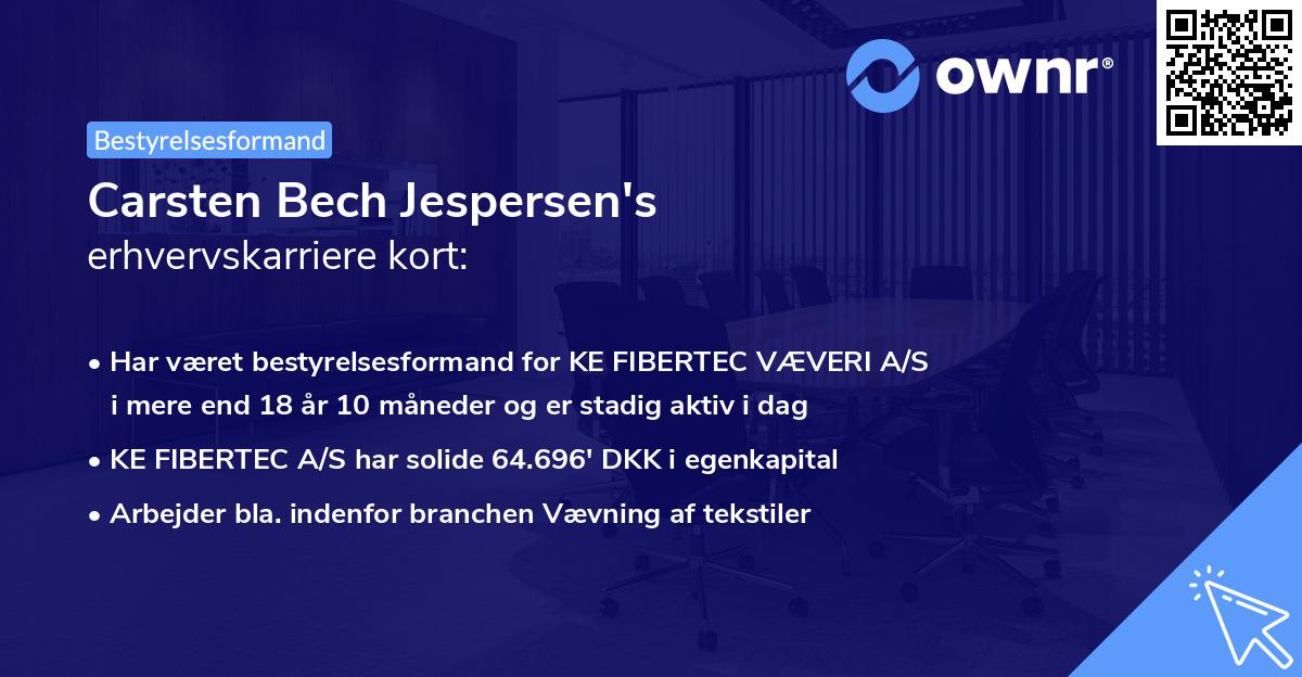Carsten Bech Jespersen's erhvervskarriere kort