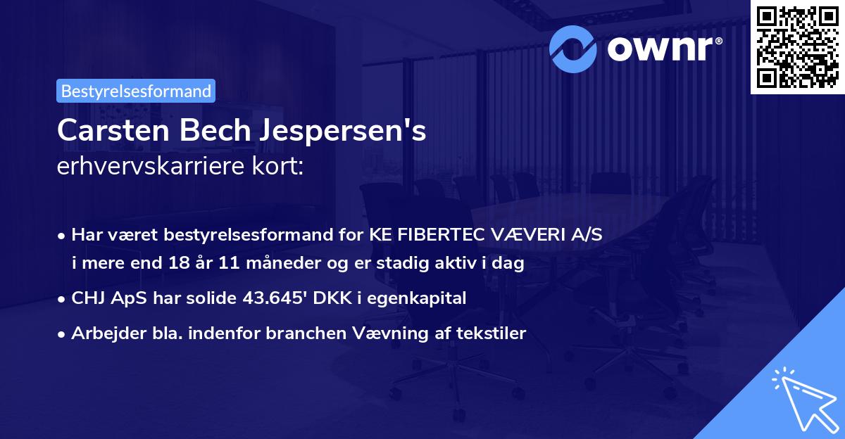 Carsten Bech Jespersen's erhvervskarriere kort
