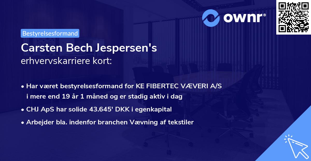 Carsten Bech Jespersen's erhvervskarriere kort