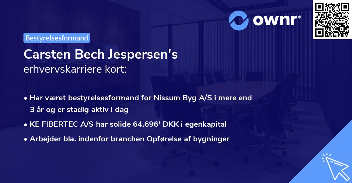 Carsten Bech Jespersen's erhvervskarriere kort