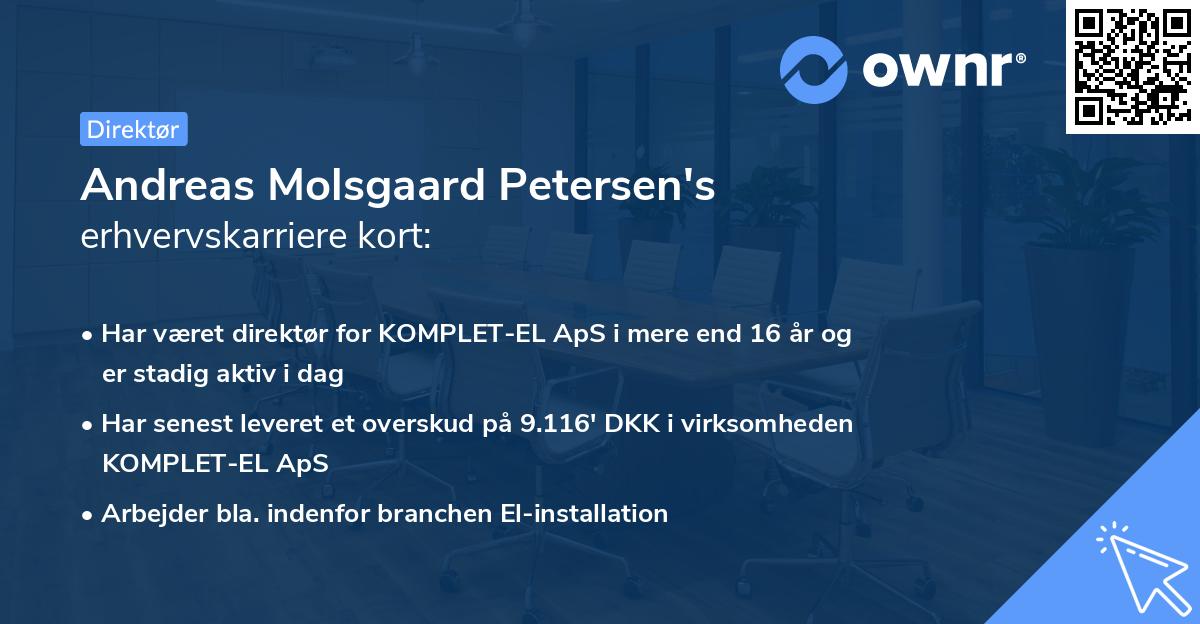 Andreas Molsgaard Petersen's erhvervskarriere kort