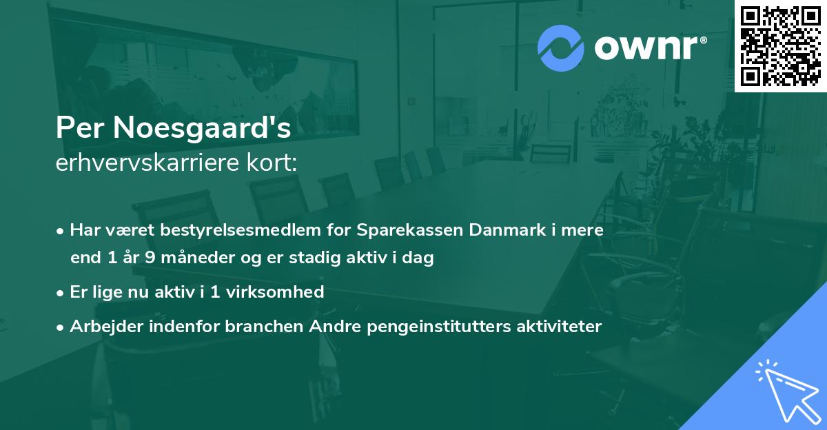 Per Noesgaard's erhvervskarriere kort