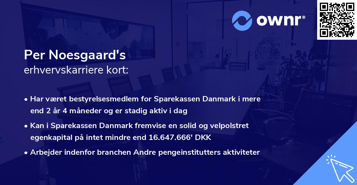Per Noesgaard's erhvervskarriere kort